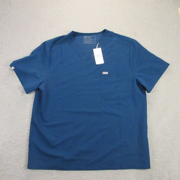 Figs‎ Technical Collection Leon Three pocket Scrub Top Mens size XL Blue NEW - Picture 1 of 9